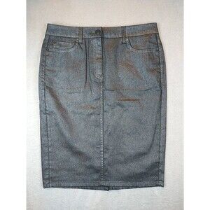 Boden Zoe Pencil Skirt Women's 8R Charcoal Metallic Shimmer Knee